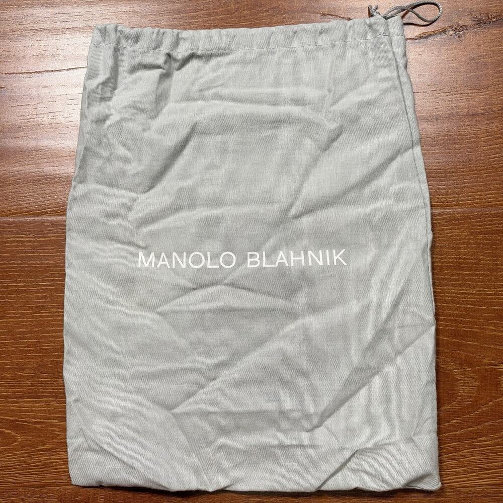 Manolo Blahnik Dust Bag 13"x10.5" Gray Drawstring Cover Protector Storage Heels